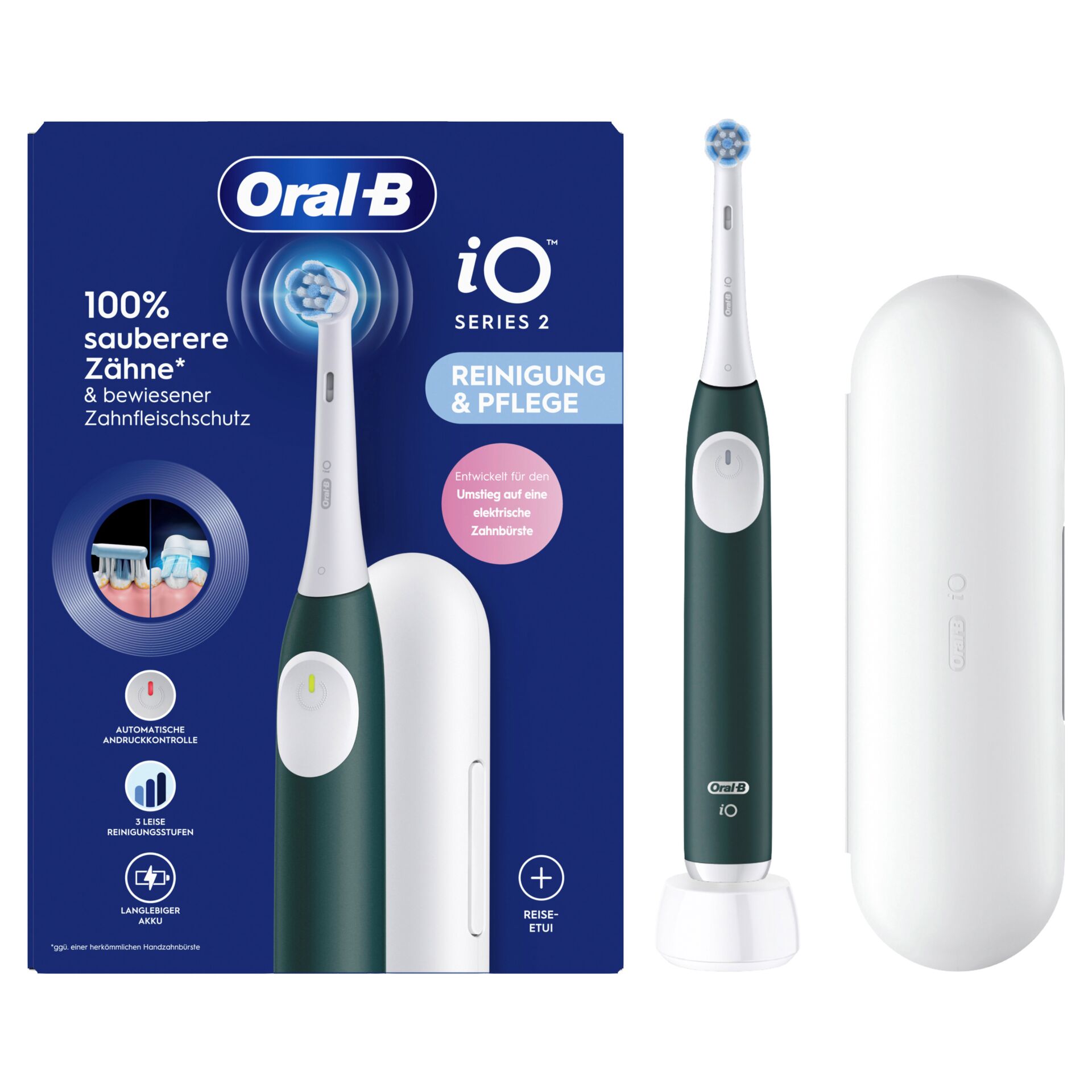 Oral-B iO Series 2 Forest Green mit Reiseetui