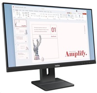 Lenovo ThinkVision E24-40 - LED monitor - 24  (23.8  zobrazitelný) - 1920 x 1080 Full HD (1080p) @ 100 Hz - IPS - 250 cd/m? - 1300:1 - 4 ms - HDMI, VGA, DisplayPort - reproduktory - havraní čerň