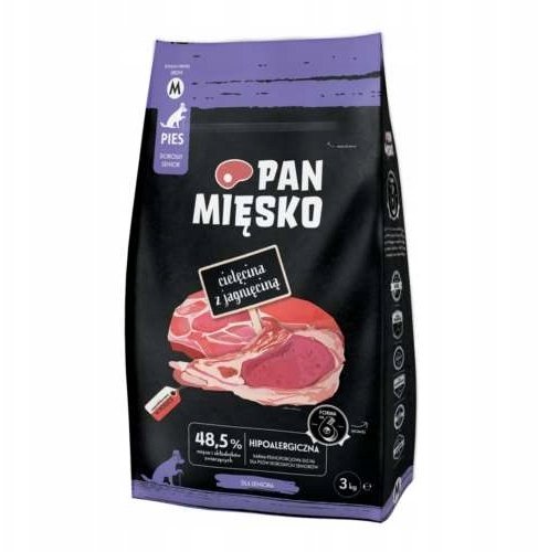 PAN MIĘSKO Veal with lamb M - suché krmivo pro psy - 3kg