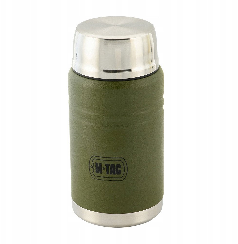 M-Tac UN-R02-750A Termoska na jídlo se skládací lžící z nerezové oceli 750 ml Olivová