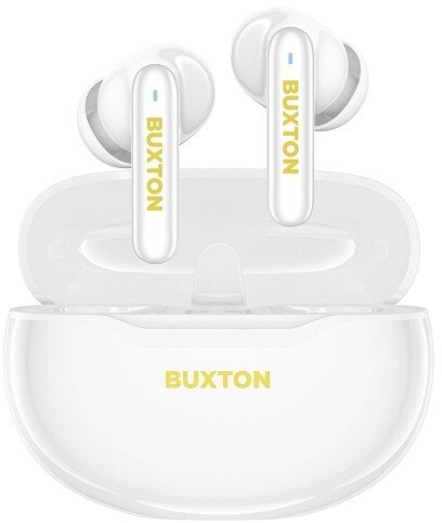 Buxton BTW 7200 White Tuya - Bezdrátová sluchátka do uší s nabíjecím pouzdrem, bílá