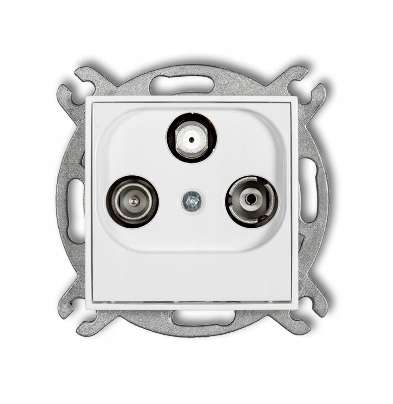 Karlik Mechanismus účastnické zásuvky ICON RTV-SAT, koncovka, 1,5 dB, bílá, IGS
