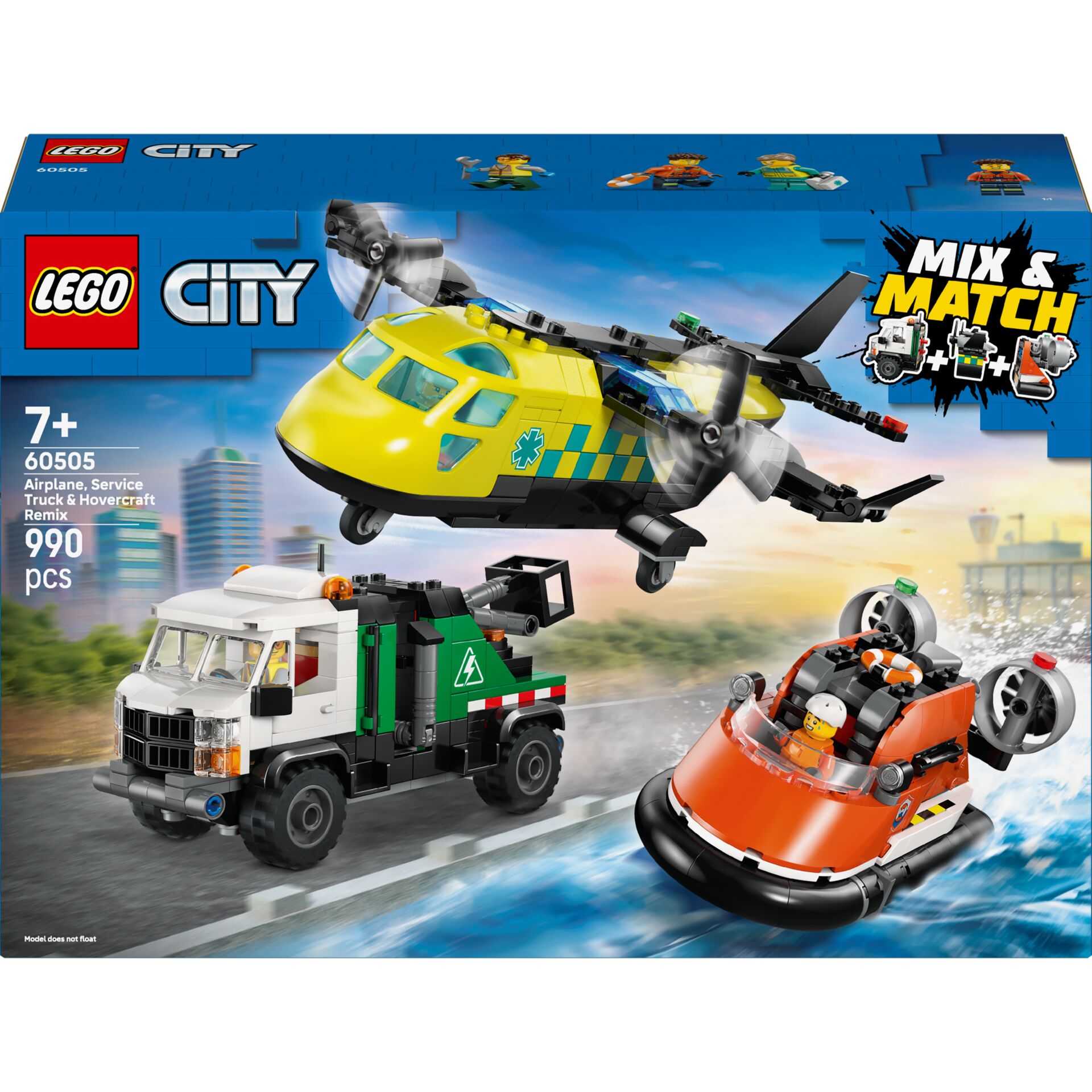 LEGO CITY 60505 Letadlo, servisní vozidlo a vznášedlo Rem