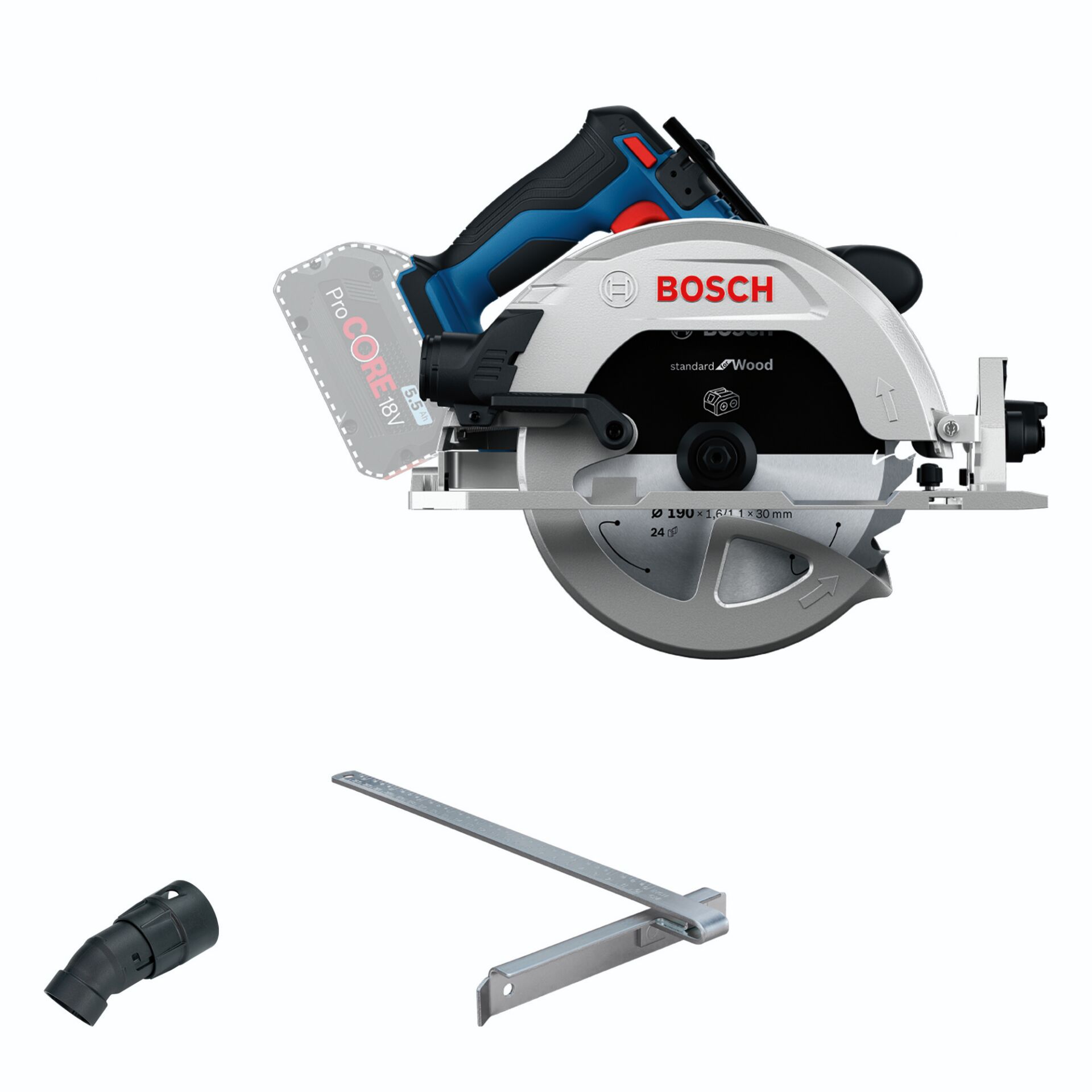 Bosch Powertools Akumulátorová okružní pila GKS 18V-68-2 Professional (bez akumulátoru), 18 V (modrá/černá, bez baterie a nabíječky, O 190 mm, v L-BOXX)