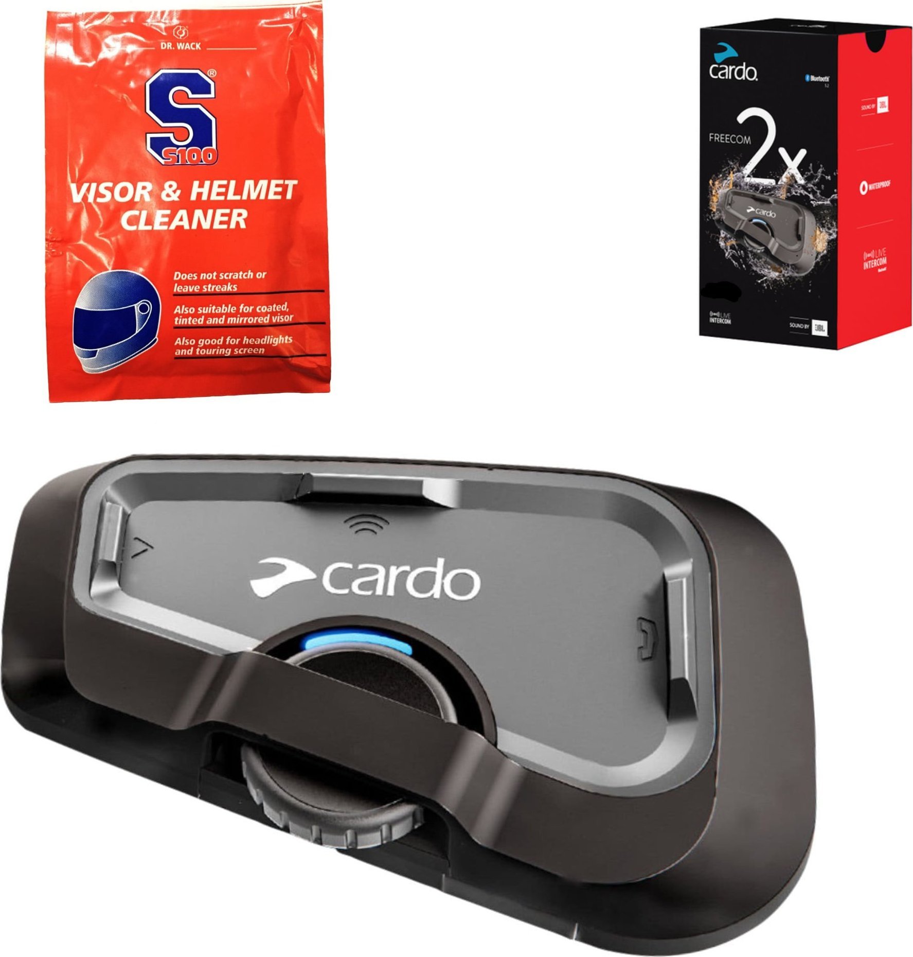 Cardo FRC2X003 interkom pro motorky 2 kanály/kanálů 800 m Černá
