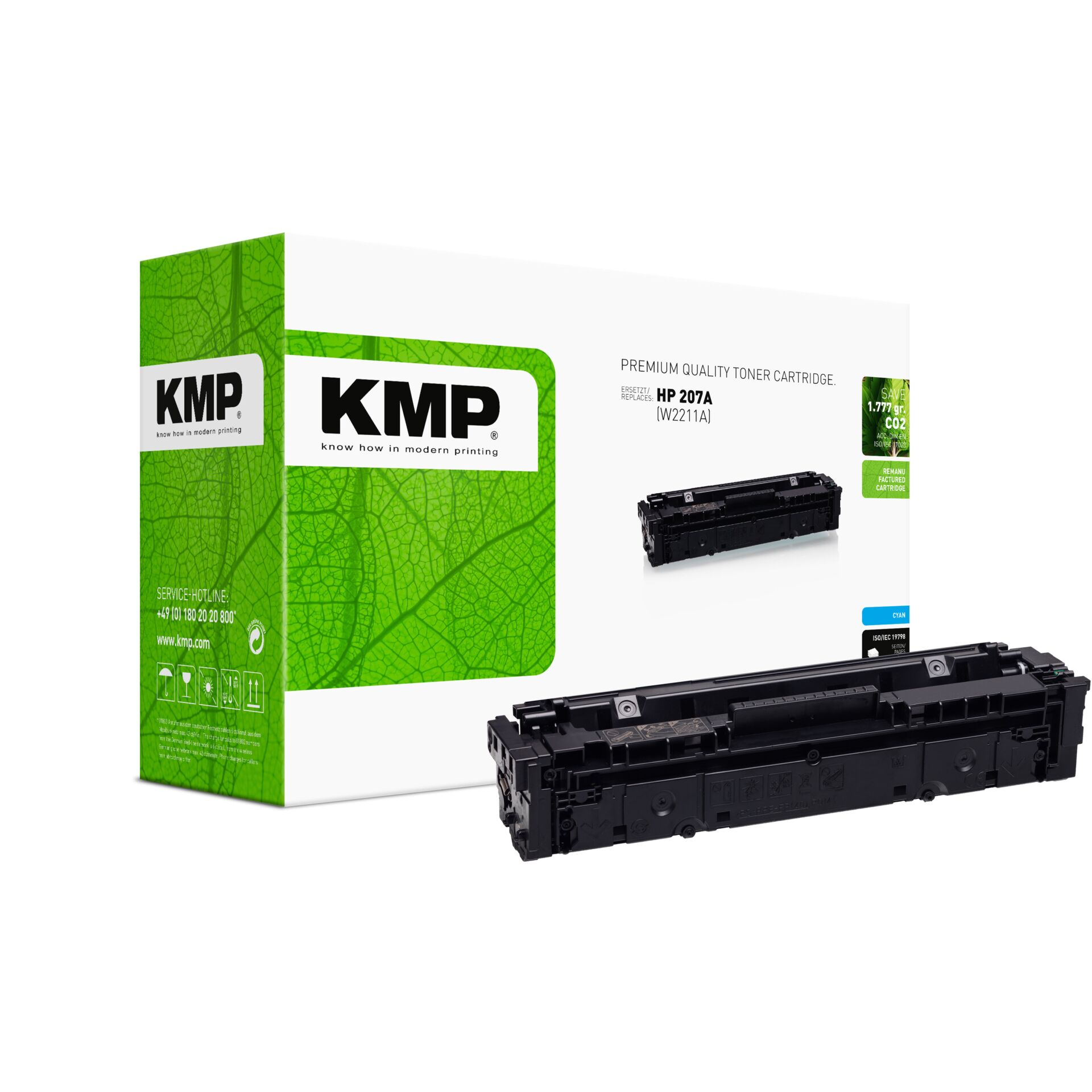 KMP Toner cyan  ersetzt HP W 2211 A No. 207 A
