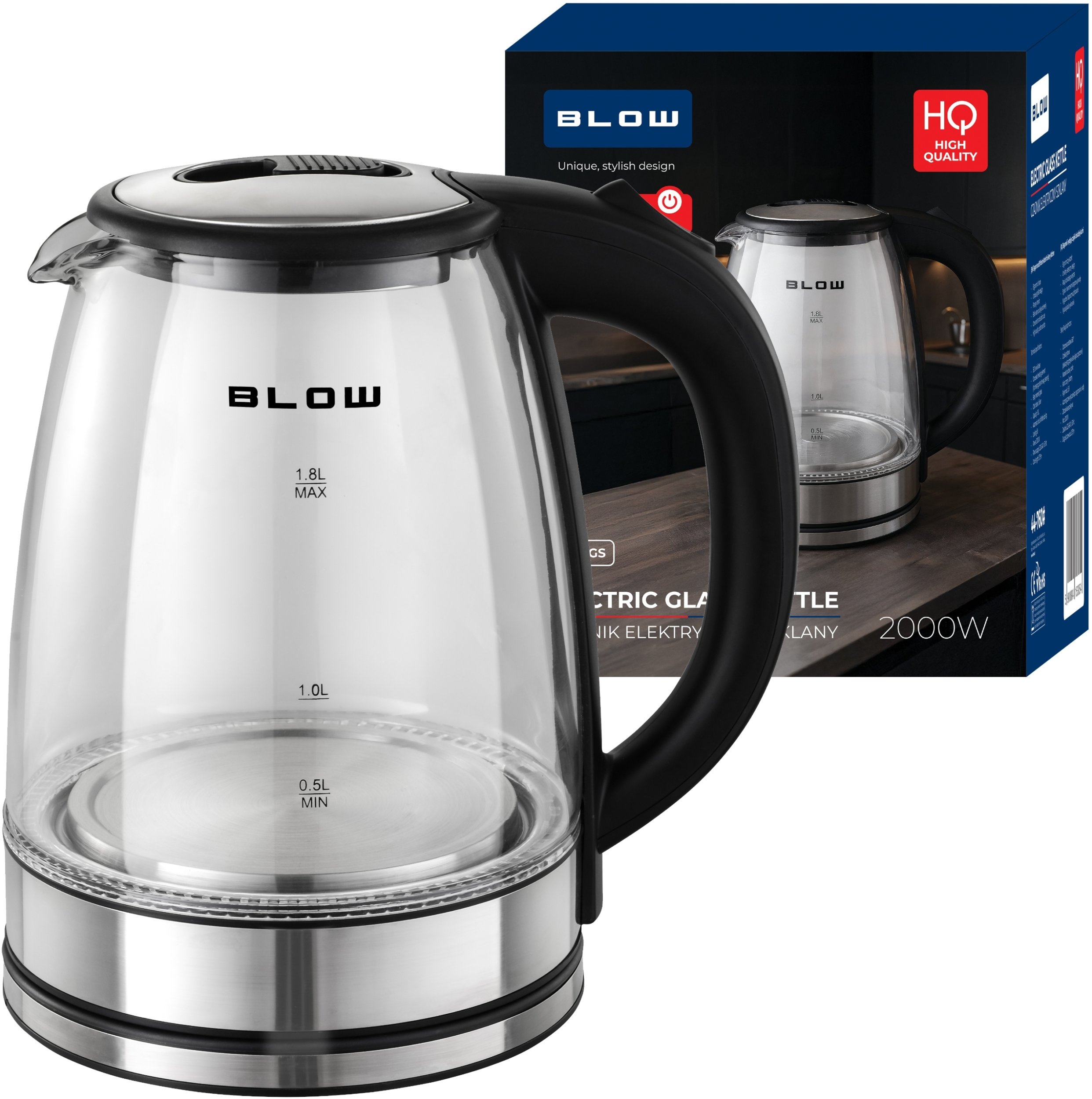 Skleněná konvice 2000W BK-18GS BLOW