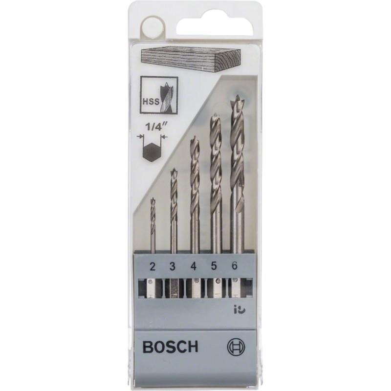 Bosch 6-kt. 1/4 Wood Drill Bit 2,3,4,5,6mm