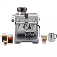 DeLonghi La Specialista Opera pákový kávovar, 1550 W, vestavěný mlýnek, parní tryska MyLatte, nerez