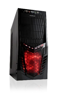 MODECOM PC skrinka VIKING, červený LED ventilátor (čierna)