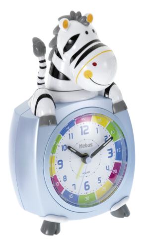 Mebus 26637 detsky budik Motiv Zebra    farebne rozdelene
