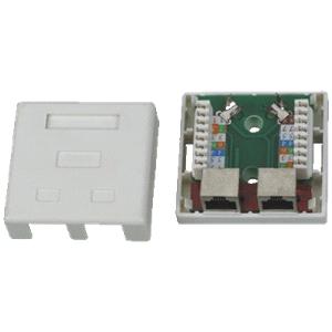 STP dvojzásuvka nad omietku Cat.5e 2 x RJ45