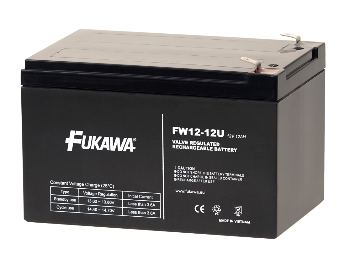 FUKAWA olověná baterie FW 12-12 U do UPS APC/ AEG/ EATON/ Powerware/ 12V/ 12Ah/ životnost 5 let/ Faston F2-6,3mm