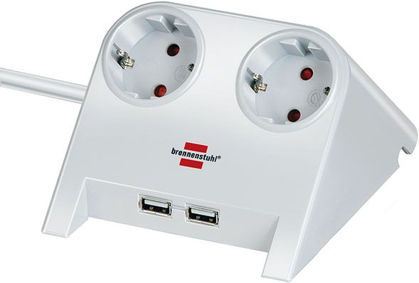 Desktop-Power USB-Charger, 2-fach Steckdose, Steckdosenleiste