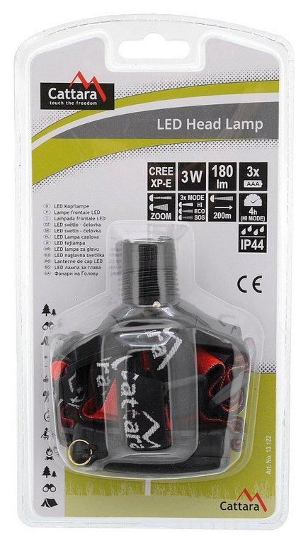 Čelovka LED 180lm ZOOM, CATTARA