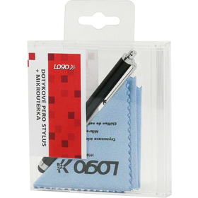 SUK009K Stylus čierny + mikroutierka LOGO