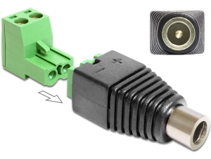 Delock Adaptér DC 2,1 x 5,5 mm samica&gt; svorkovnice 2 piny 2-časti