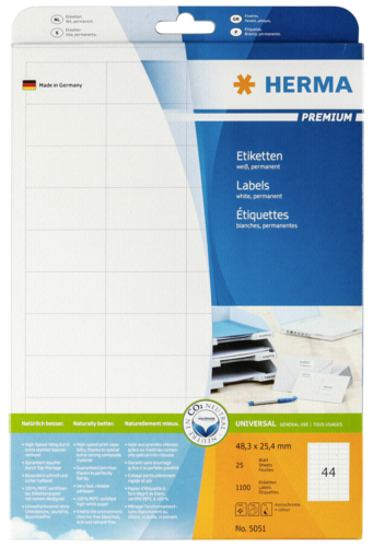 Herma etikety 48,3x25,4 25 Bl. DIN A4 1100 kusov 5051