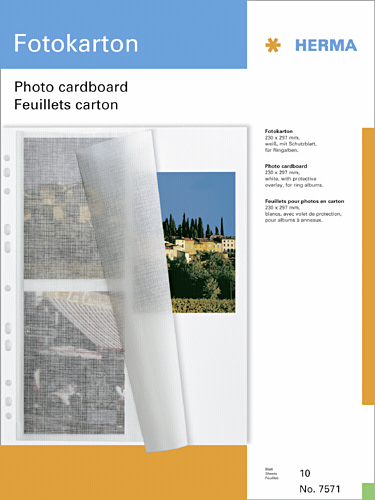 Herma Photo Cardboard white 10 Sheets                   7571