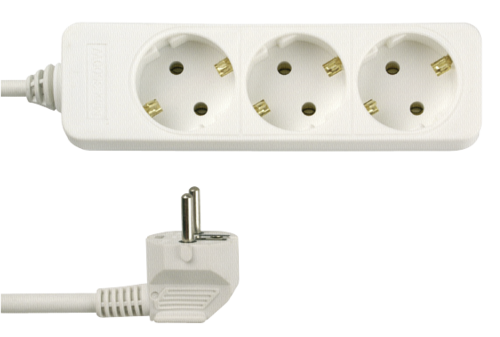 REV Predlz. kabel 3-fach 1,4 m biela