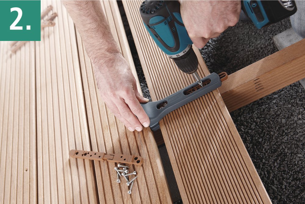 Wolfcraft Wolfcraft Start-set TERASA-skryté spoje: vrt.a šroub.pomůcka, 50 spojek, 300 šroubů, držák bitů + Tx20 6971000