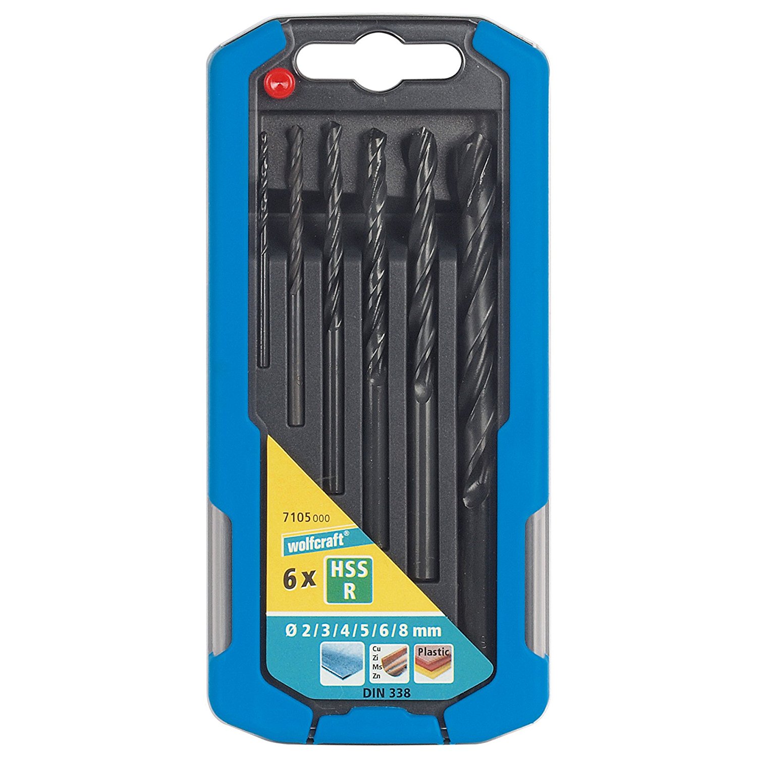 Wolfcraft Wolfcraft Sada 6ks spirálové vrtáky do kovu válcovaný HSS o2-8mm 7105000