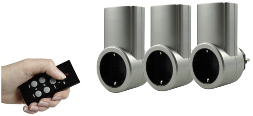 REV Funk-Steckdosen-Set striebro 3+1 2300W             0085010703