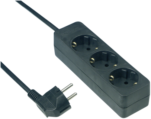 REV Predlz. kabel 3-fach 3,0 m cierna