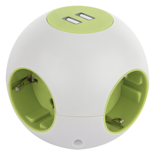 REV Kugelsteckdose Powerglobe s USB biela zelena