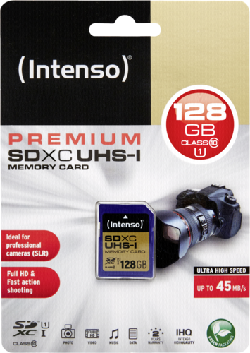 Intenso SDXC karta 128GB Class 10 UHS-I Premium