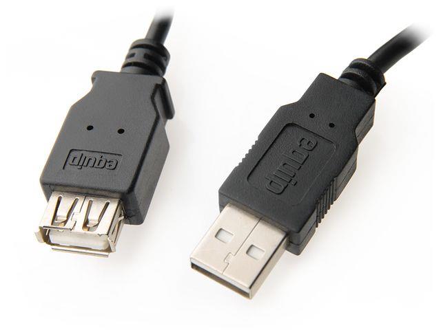 equip USB 2.0 predlžovací A-&gt; A 1,8 m M / F, čierny