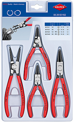 KNIPEX 002003V02 Kliešte na poistné krúžky - sada 4ks