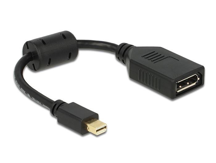 DeLOCK 65554 miniDisplayPort auf DisplayPort 4K miniDisplayPort Stecker auf DisplayPort Buchse 15cm černá