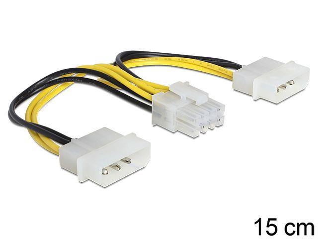 Delock napájecí kabel 8 Pin EPS > 2 x 4 Pin molex