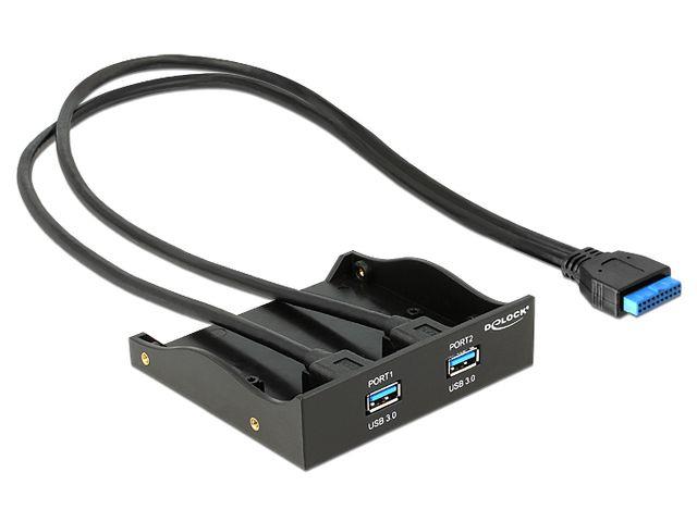 DeLock 3,5 "panel 2x USB 3.0 čierny (19-pin)
