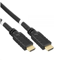 Kabel HDMI High Speed with Ethernet 15m, se zesilovačem, 4K@60Hz, 3x stínění, M/M, zlacené konektory