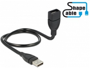 Kabel USB Delock USB-A - USB-A 0.5 m Czarny (83499)