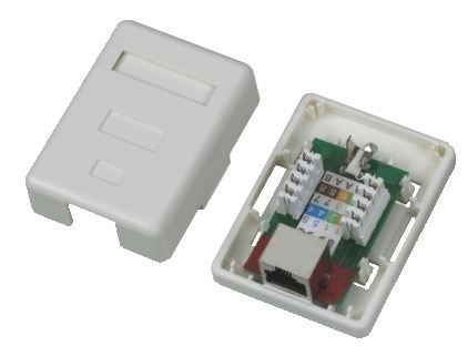 DATACOM Dátová zásuvka STP CAT5E 1xRJ45 na omietku biela