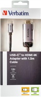 VERBATIM 49144 USB-C™ to HDMI 4K Adapter with 1.5m cable