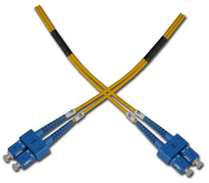 Optický patchkabel duplexní, SC-SC 9/125um SM 0,5m, OS2