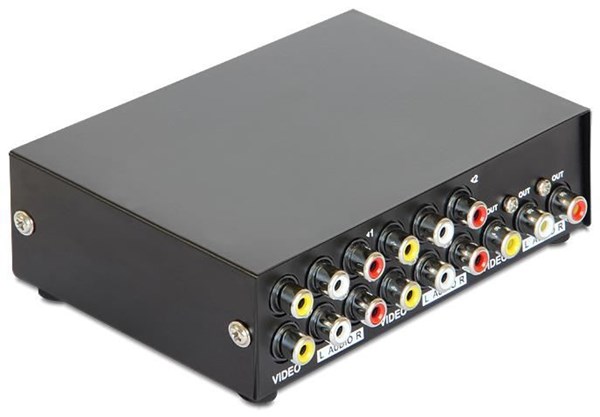 Delock RCA 1x4/4x1, czarny - 87637