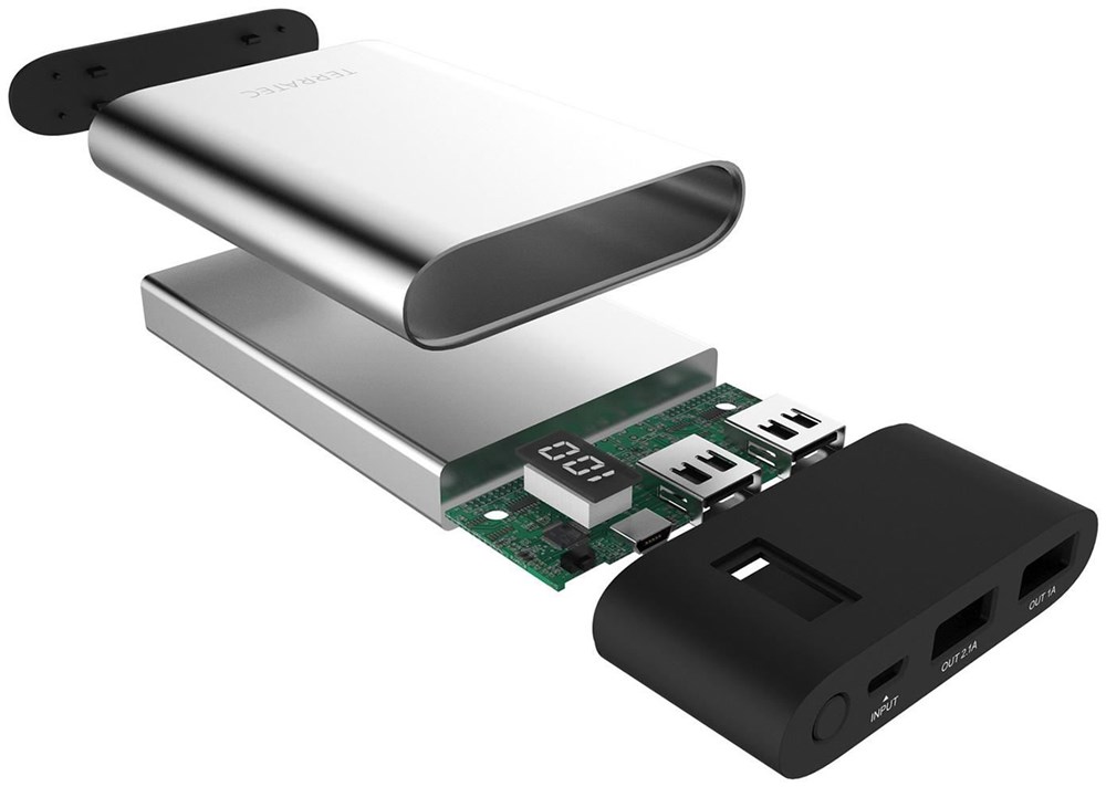 Powerbank TerraTec P80 Slim 8000 mAh Czarno-srebrny
