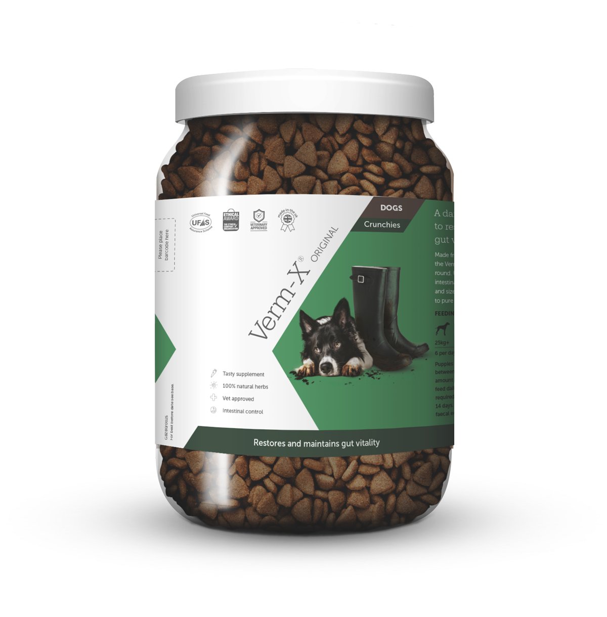 Verma-X Prírodné granule proti črevným parazitom pre psov 650g