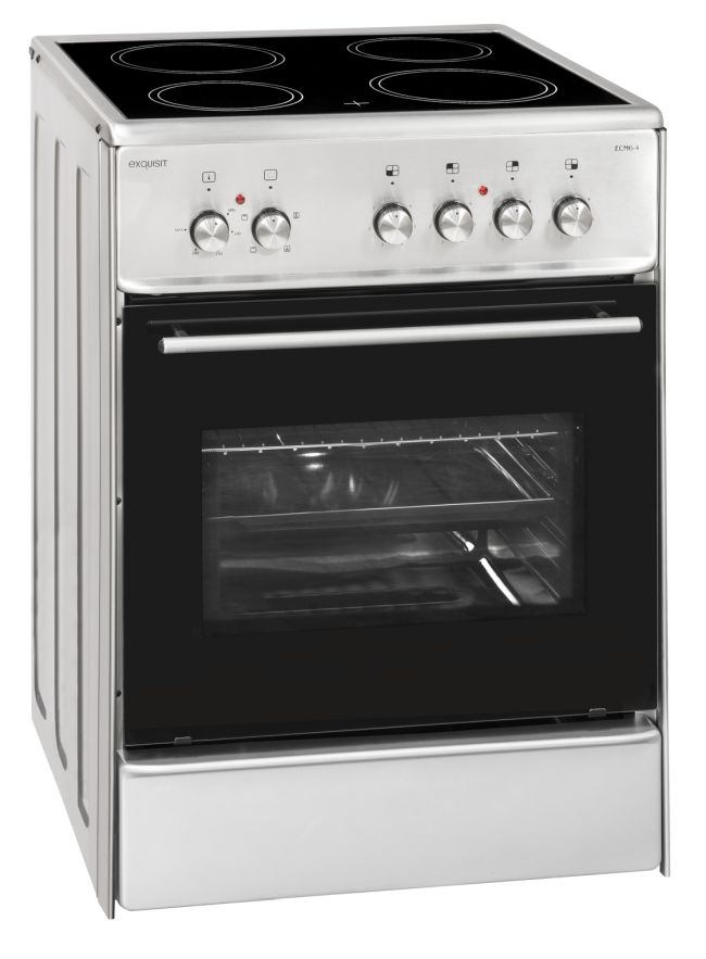 Exquisit ECM 6-4 Inox sklokeramický sporák nerez
