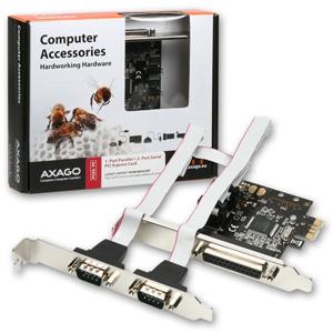 AXAGO PCI-Express adapter 1x paralel + 2x sér. + LP