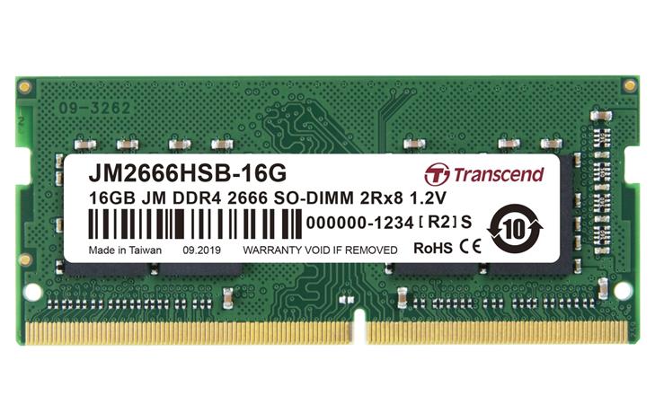Transcend paměť 16GB (JetRam) SODIMM DDR4 2666 2Rx8 CL19