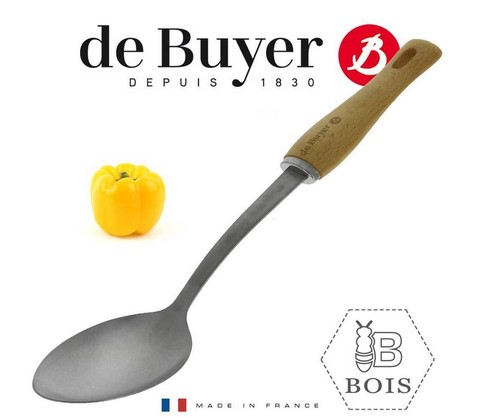 Lžíce de Buyer, 2701.01, B BOIS, nerez a bukové dřevo, robustní
