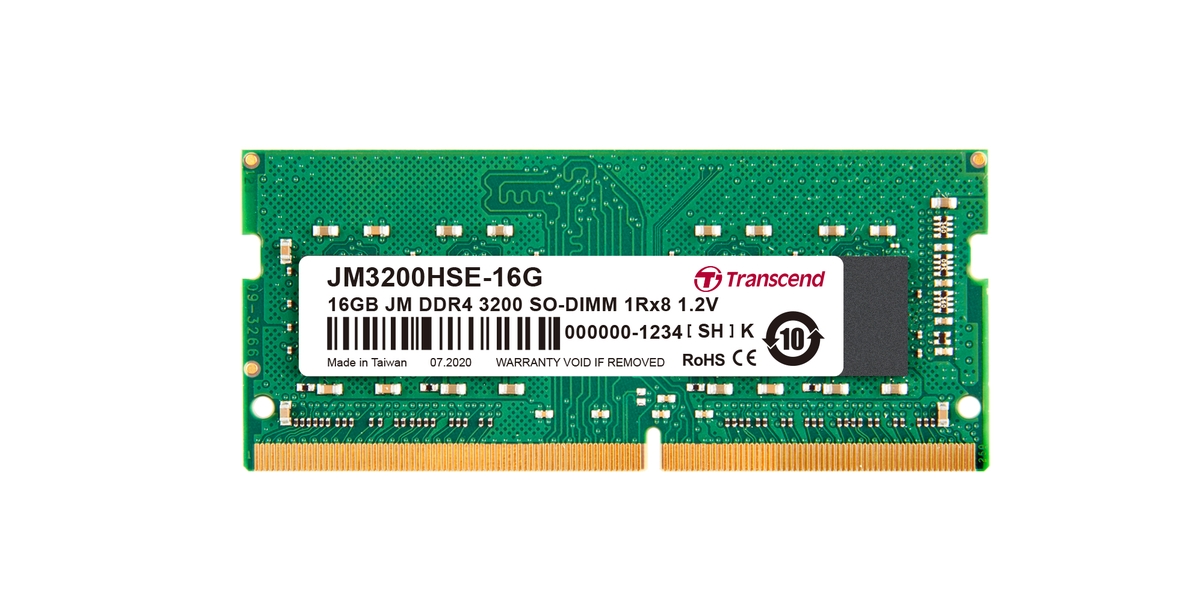 Transcend JM3200HSE-16G Transcend pamäť 16GB (JetRam) SODIMM DDR4 3200 1Rx8 CL22