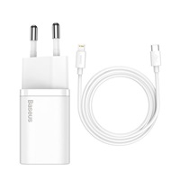 Baseus TZCCSUP-B02 Baseus Super SI set adaptéra USB-C 20W a kábla USB-C do Lightning 1m, biela