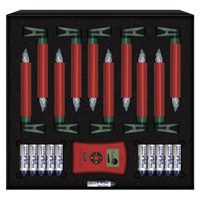 Krinner Lumix Deluxe red Starter-Set, 10 LED candles